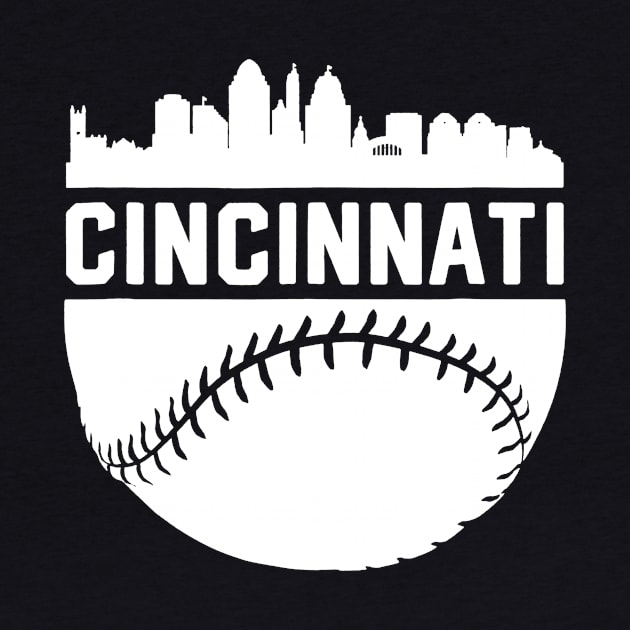 Downtown Cincinnati Ohio Skyline Baseball by Vigo